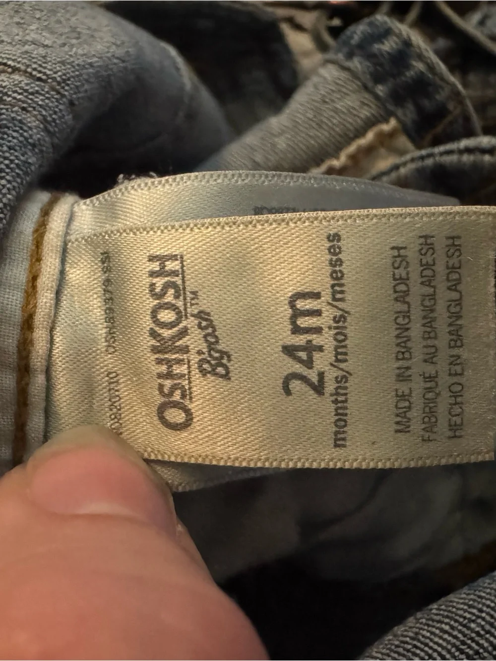 OshKosh B'gosh Denim Overalls in Light and Medium Blue Wash